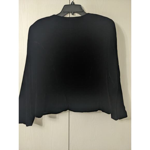 Carole Little Women's Black Long Sleeve Velvet Rayon-Silk Jacket Size 10 - Picture 2 of 4